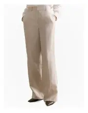 [Trenery] Yarn Dyed Linen Wide Leg Pant in Flax