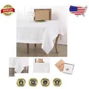 Luxurious 100% Linen Rectangle Tablecloth 84” x 60” for Spring Celebrations