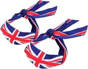 [Kisangel] Multi-use Headband 2 Pack Elastic Headscarf Fitness Hair Band Basketball Headband Workout Flag Print Head Tie