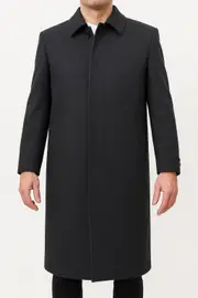 Bossini Lapel Trench Coat w/ Cashmere - Charcoal (Small)