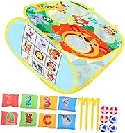 KONTONTY Bean Bag Toss Game Cartoon Themed Outdoor Indoor for Fun Bean Bag Game for Hand Eye Coordination Physical Fitness Lightweight Portable