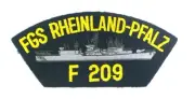 FGS Rheinland-Pfalz F 209 (German Frigate) Stick-on PATCH NEW