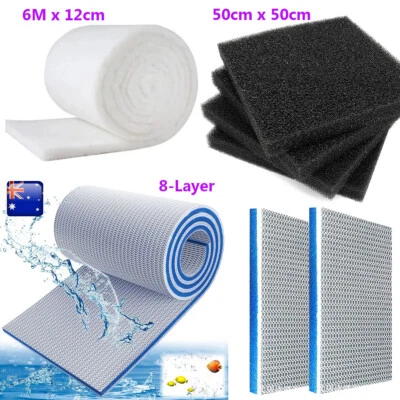 Aquarium Sponge Filter Media Mat Sump Filters for Fish Tank Pond Floss Pad Foam