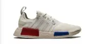 Adidas NMD R1 Men’s Size 12.5 Casual Running Shoe White Red Blue Sneaker Trainer