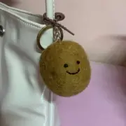 Handmade Felt Potato Keychain Cute Wool Plush Toy Smiley Face Bag Charm Gift