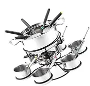 Fondue Kit - Electric Fondue Pot Set, Multifunctional Fondue Set | 21 Pieces Stainless Steel Small Pot Cheese Fondue, High-Quality Fondue Set for Cheese, Chocolate, Meat, Parties, Family