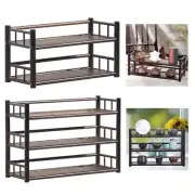 Tabletop Rack Spice Rack Multilayer Spice Bottles Retro Design Coffee Mug Shelf