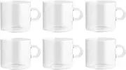 H&H Nuvola Set of 6 Borosilicate Breakfast Cups, Without Saucer, 450 cc