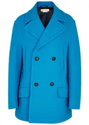 Marni Blue Double-breasted Wool Peacoat - 10 10