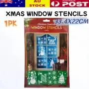AU 33.4x22CM Christmas Window Stencils Xmas Tree Snowflake Snowman Snow Spray