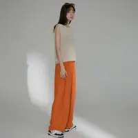 在飛比找momo購物網優惠-【Line-up wears】超顯瘦!夏日輕盈慵懶皺褶寬褲(