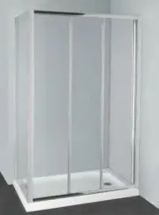 CORNER ADJUSTABLE 2 SLIDING DOOR 1 FIXED - RETURN PANEL FRAMED SHOWER SCREEN