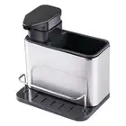 Stainless Steel Soap Dispenser 3-in-1 Sink Organizer Tray Restaurant