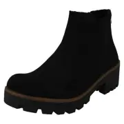 LADIES RIEKER LIGHTWEIGHT BLOCK HEEL SMART CASUAL WORK CHELSEA ANKLE BOOTS 79265