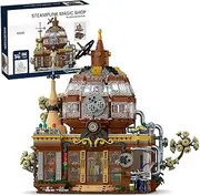kowkis Steampunk Magic Shop Building Blocks Set with LED,Steampunk World Architecture Model Construction Building Toy Kit for Adults and Teen (1842 Pcs)