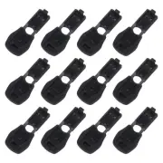 12Pcs Nylon Cord End Tips Zipper Pull Cord Stopper Ends Lock (20x15mm, Black)