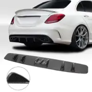 Carbon Fiber Style Rear Lower Bumper Diffuser Fin Spoiler Lip For Mercedes Benz
