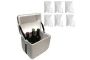 6L Polystyrene styrofoam foam cooler box icebox 6-bottle Size and 6 reusable ice gel packs