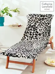 Catherine Lansfield Natural Leopard Print Cotton Beach Towel (F52921) | $37