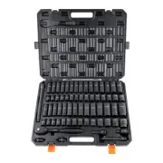 VEVOR 1/2" Drive Impact Socket Set, 65 Piece Socket Set SAE 3/8" to 1-1/4" and M