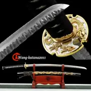 Forged Stone-Pattern Damascus Folded Steel Dragon Japanese Katana Sword Sharp