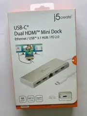 New j5create Mini Dock, USB-C, Dual HDMI, Ethernet, USB 3.1