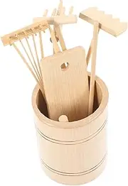 Abaodam 1Set Miniature Zen Garden Rake Tools Craft Kit for DIY Desktop Decorations Garden Rake Accessories for Home Office Yoga Idea