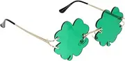 [UPKOCH] 1 Pair Glasses St Patricks Day Accessories St Patricks Day Clothing Favors Rave Rimless Hen Women Sunglass Party Props Decorations Hat Light Party Eyewear Decals Prom Metal Green