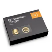 EKWB EK-Quantum Torque STC-10/16 Fitting, 10/16mm (3/8" ID, 5/8" OD), Gold, 6pk