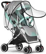 Pram Rain Cover, Rain Cover for Pram, Rain Cover for Pram,Travel Weather Shield for Windproof, Waterproof, Protect from Sun Dust Snow, Pushchair Rain Cover Universal Pram Rain Cover Fit Most Prams Str