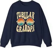 [Generic] Tubular Grandpa 80s Aesthetic Nostalgia 1980's Retro Grandpa Sweatshirt for Adults Crew Neck Long Sleeve Pullover