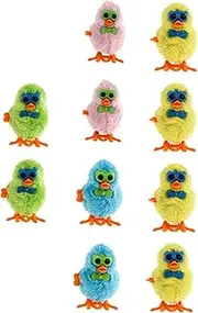 SUPVOX 10pcs Plush Chicken Wind-up Toy Boys and Girls Clockwork Toy Adorable Small Chicken for Toddlers Decorations Random Color