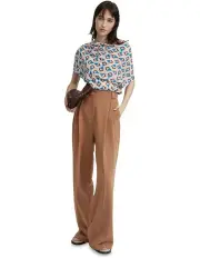 [Oxford] Samara Geo Print Top in Nude/Blue