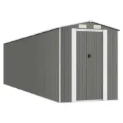 Garden Shed Outdoor Storage Tool Workshop Sheds Steel Light Grey 192x772x223cm