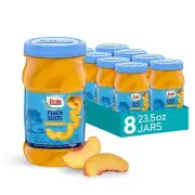 Jarred Peaches Sliced Yellow Cling in 100% Fruit Juice 23.5 Ounce Jar(Pack of 8)
