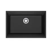 HIGOLD Single Bowl Workstation Kitchen Sink with Steps - Granite Composite - 760mm - Black
