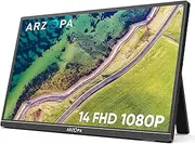 ARZOPA Portable Monitor, 14.0 Inch 1920 x 1080 FHD IPS Portable Monitor for Laptop with Single Rod, Supports HDMI/Type-C/USB-C, Eye Protection Gaming Screen for Laptop/PC/Mac/PS3/4/5/Xbox