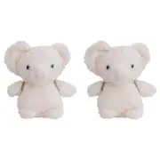 2x LVD Polyester Plush Evie Elephant Home/Nursery Decor Child/Baby 3+ 22cm Grey