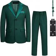 [LOLANTA] Kids Tuxedo Suits for Boys Ring Bearer Outfit 5 Piece Set Dress Clothes Formal Wear