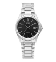 Casio Watch MTP-1183A-1A Analog Silver Metal Band Black Men Original