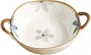Soup Bowls with Handles Noodle Ramen Curry Bowl,Large Ceramic Ramen Bowl,Deep Onion Soup Bowl Oven Safe,Microwave Safe Serving Bowl.-white-A-23x18x6cm,700ml(Color:White a)