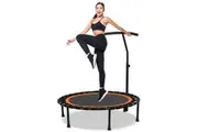 YOPOWER 50" Mini Fitness Trampoline Rebounder, Orange+Black
