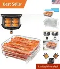 Multi-Layer Air Fryer Stackable Rack for Instant Vortex & COSORI – Silver Finish