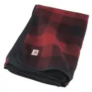 Brand New Carhartt Firm Duck Sherpa-Lined Throw Blanket, Limited Hubbard Plaid