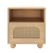 Dialga 45cm Rattan Bedside Table with Storage