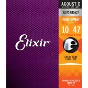 6 Sets Elixir 11152 12-String Light Nanoweb Acoustic Guitar Strings 10-47