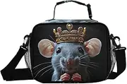 Mouse Crown Closeup Insulated Lunch Box for Women Men - Ideal for Work, Picnics - Includes Adjustable Shoulder Strap