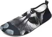 [BTCOWZRV] Water Shoes for Women Men Raccoo Pattern Water Sports Shoes Slip-on Breathable Lightweight Athletic Aqua Sock