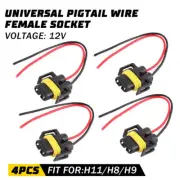Wire Pigtail Female S H11 Two Harness Head Light Low Socket Connector Plug