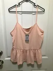 Boohoo Womens Peplum Hem Cami Blush - Size 14 - NWT